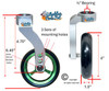 Single Sided Aluminum Caster Fork (Silver) Assembly With 4"x1" Green Wheel. Set of 2