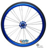 Shivoxx 24"x1" (540) Wheels with Shox G1 Black Tires. Blue Pushrim, Aluminum/Carbon Hub and 1/2" Bearings
