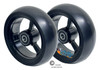SHIVOSPYN 5" X 1.4" Aluminum 3 Spoke Wheel, Black Rim / Soft Urethane Tire with 5/16" bearings.