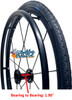 24" x 1" 12 Spoke, Cyclone Omobic Wheel With Schwalbe Downtown Black Tire. Set of 2