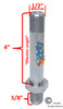CSB040 - 4" STAINLESS STEEL STEM BOLT WITH NUTS AND WASHERS. SET OF 2
