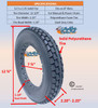 12 1/2 x 2 1/4" Solid Polyurethane Tire, Dark Grey Color & Knobby Tread. Sold as each.