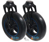 Aluminum Caster Fork  With Composite Wheel 6x1.40 Soft Roll Caster-Blue Ring