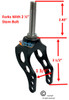 5" Aluminum Caster With SHORT Curved Arms- Black Anodized. Price is for a set of 2 Forks