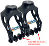 5" Aluminum Caster With SHORT Curved Arms- Black Anodized. Price is for a set of 2 Forks