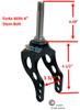 5" Aluminum Caster With SHORT Curved Arms- Black Anodized. Price is for a set of 2 Forks