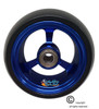 3" x 1.4" Caster Wheel With BLUE Aluminum Rim and 5/16" Bearings.