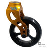 Aluminum Gold Caster Fork Assembly With 5x1 Soft Roll Wheel-Black Rim