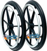 22" x 1 3/8" 7 spoke Wheel & Aluminum Pushrim.  Fits Invacare Chairs. Sold as Pair