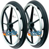 22" x 1 3/8" 7 spoke Wheel & Aluminum Pushrim.  Fits Invacare Chairs. Sold as Pair