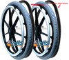 22" x 1 3/8" 7 spoke Wheel & Aluminum Pushrim.  Fits Invacare Chairs. Sold as Pair