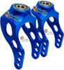 5" Aluminum Caster Fork With Curved Arms- Blue Anodized. Price is for a set of 2 Forks
