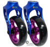 Aluminum Blue Caster Fork Assembly With 4x1 Soft Roll Wheel-Purple Rim
