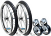 SHIVOXX 24"x1" (540) Wheels with SOLID SHOX G2 Tire &  Caster Fork Assembly