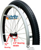 24"x1 3/8" (540) - SPINERGY 30 SPOKE REAR WHEEL WITH SOLID BLACK COLOR EVERYDAY TIRE