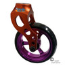 Aluminum Orange Caster Fork Assembly With 4x1 Soft Roll Wheel-Purple Rim