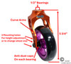 Aluminum Orange Caster Fork Assembly With 4x1 Soft Roll Wheel-Purple Rim