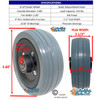 6x2 Caster Wheel, Black hub, Light grey tire w bearings & spacer. Sold as Pair