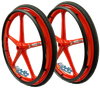 Set of 2 X-CORE Wheels in 24" (540) RED Color With PRIMO SENTINEL Tires & PushRims