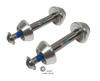 Set of Axles for Single Sided Forks. Silver Color . Set of 2