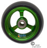 3" x 1.4" Caster Wheel With GREEN Aluminum Rim and 5/16" Bearings.