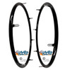 26" (590) Vinyl Coated Black - Super Grip Pushrim with 6 Tab. Sold as pair