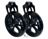 Aluminum Caster Fork (Black) 6" x 1.50" Assembly With Black Composite Wheel & Solid PU Tire. Set of 2.