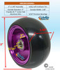 3" x 1.4" Caster Wheel With PURPLE Aluminum Rim and 5/16" Bearings.