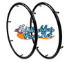 26" (590) Pushrims with 6  Mounting tabs. Black Anodize Pushrims. Set of 2