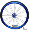 Shivoxx 24"x1" (540) Wheels with Schwalbe Marathon Plus Tires. Blue Pushrim, Aluminum/Carbon Hub and 1/2" Bearings