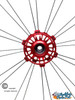 Shivoxx 24"x1" (540) Wheels with Schwalbe RightRun Tires. Red Pushrim, Aluminum/Carbon Hub and 1/2" Bearings