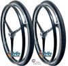 SET of X-CORE 24" (540m) 3 Spoke Wheel With Solid SHOX G1, Herringbone Tread Tire.