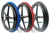 Set of 2 X-CORE Wheels 24" (540) BLACK Color With SHOX G1 SOLID Tires & Push Rims