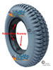 F085-2  14 x 3" (3.00-8) Knobby Foam Filled Tire with Star Keyway Tab