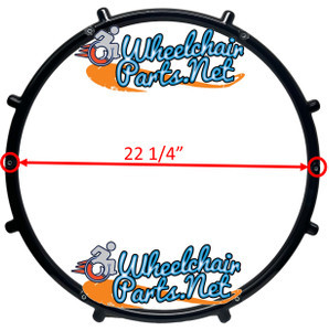 26" PUSHRIM 6 RIVNUTS, VINYL COATED WITH 8 STRAIGHT PROJECTIONS