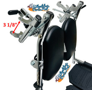 SET OF 2 ELEVATING LEG REST  WITH 3 1/8" PIN SPACING & ALUMINUM (HD) FOOT PLATE