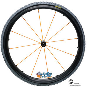 SHIVO-DX12 24" Wheel with 12 Orange Spokes and Narrow Lightweight Hub. Set of 2