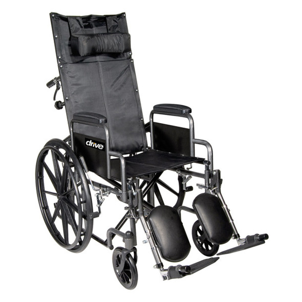 DRIVE SILVER SPORT FULL-RECLINING WHEELCHAIR SINGLE AXLE FREE SHIPPING