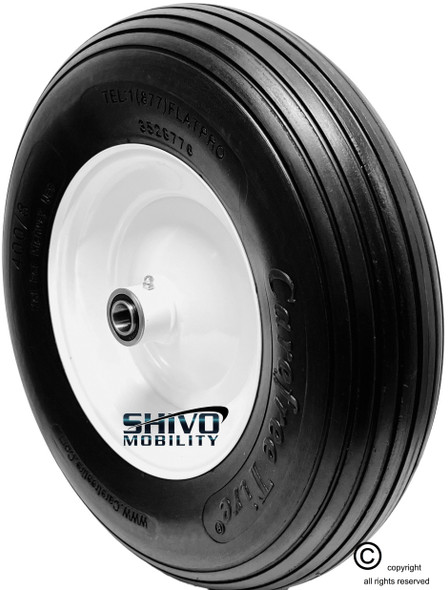 4.80/4.00-8 (15" x 4") HD  Wheelbarrow Wheel Assembly With Rib Tread