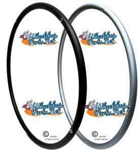 24" Aluminum Black Anodize Pushrim, Fits on X-CORE 5 Spoke Wheel. Sold as pair