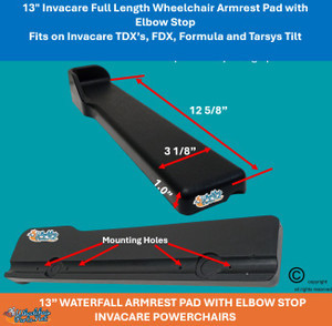 Invacare Desk Length (13") Wheelchair Armrest Pad with Elbow Stop
