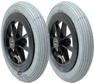 8 x 1 1/4" Wheel With Pneumatic Tire and Tube, 1 1/2" Hub and 5/16" Bearings. One Pair