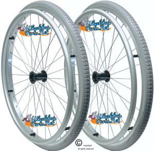 24" x 1 3/8" Wire Spoke (30 spokes) Wheel With SOLID, Foam Tire