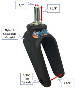 8" x 1" (FK84) Composite Caster Fork with. Sold as Pair