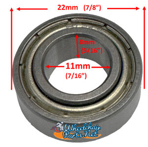 Caster Wheel Bearing for Drive Medical Chrome, Cruiser, & Sentra Wheelchairs. STDS4S3602. Pack of 4