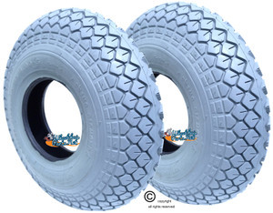 13 X 4" Grey Non-Marking (330X100) Knobby Tire. SOLD AS PAIR