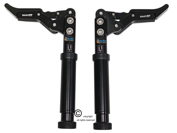 SHIVLCK-AX ADJUSTABLE Scissor Wheel Lock (Brakes). Fits Most Standard Wheelchairs. Black Color. Set of 2
