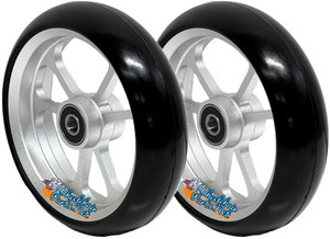 5" x 1.4" Caster Wheel With Aluminum Rim and 5/16" Bearings. 6 spoke rim