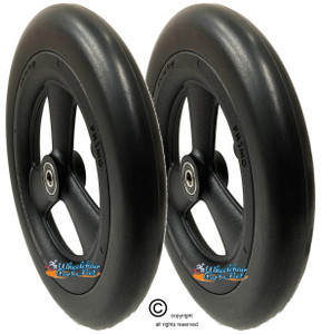 8" x 1" Wheel With 1" Hub Width and 5/16" Bearings. Solid Tire. Sold as PAIR