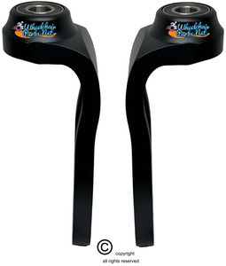 Aluminum Caster Fork, Single-Arm. BLACK  HARD ANODIZE. Can be used with 4"-7" Wheels. Sold as Pair